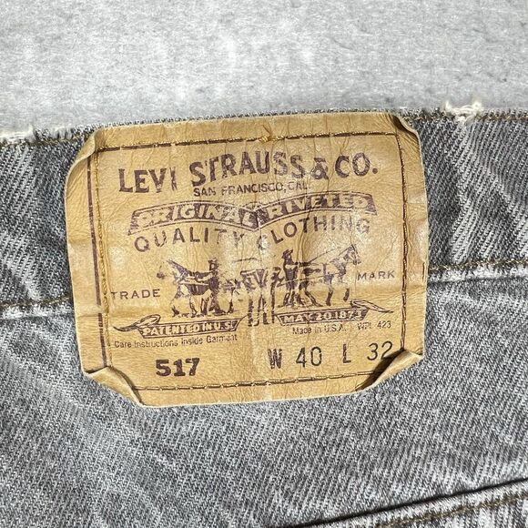 VTG 80’s Levi’s Jeans 517 Bootcut Light Wash Gray Denim Made in USA ACTUAL 38x27 - Picture 12 of 15